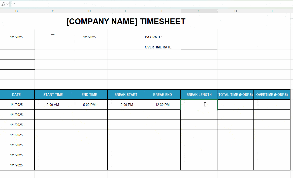 Calculate total hours in Excel