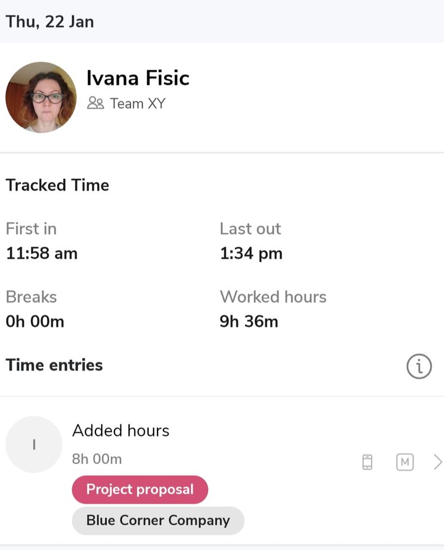 Added hours in Jibble time clock