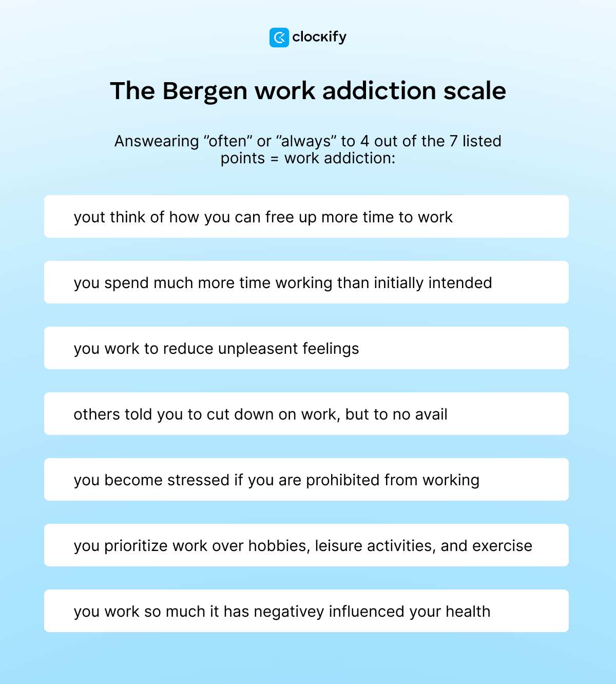 the bergen work addiction scale
