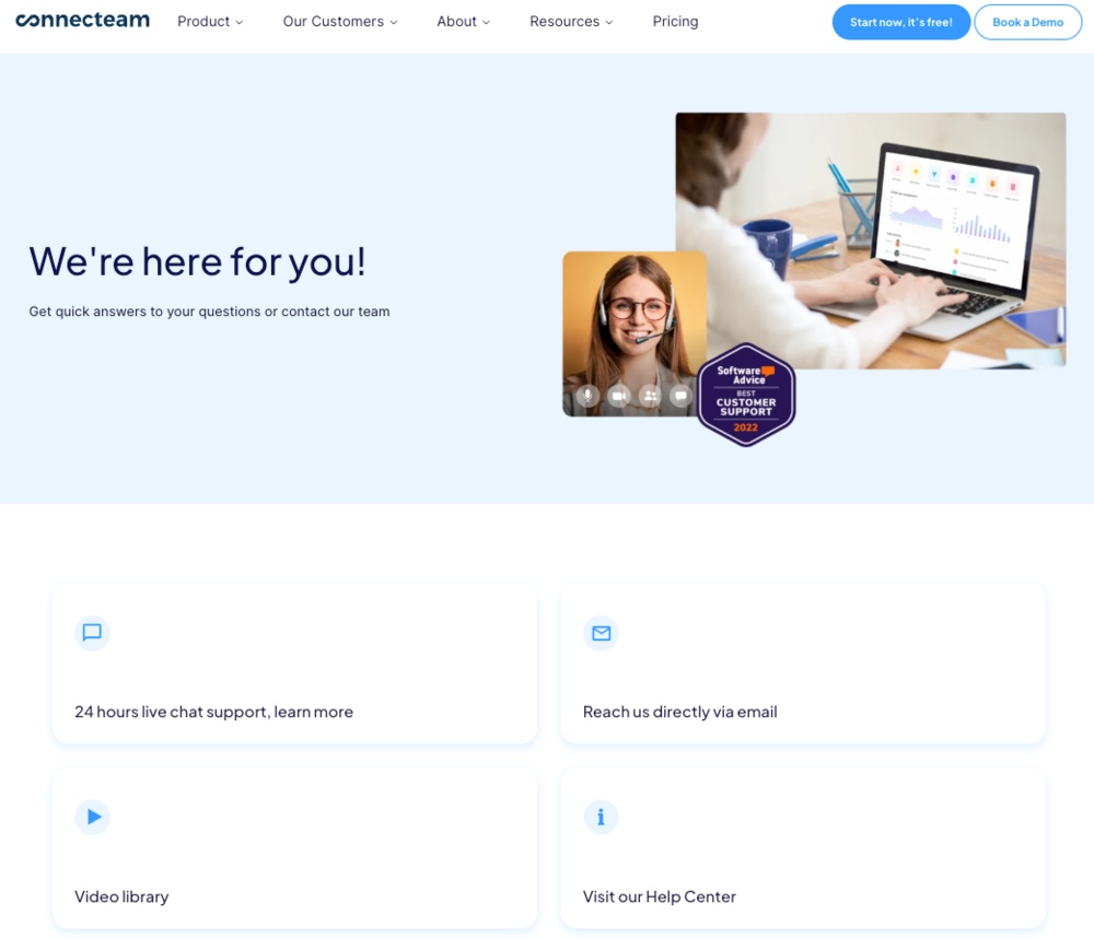 Connecteam contact page