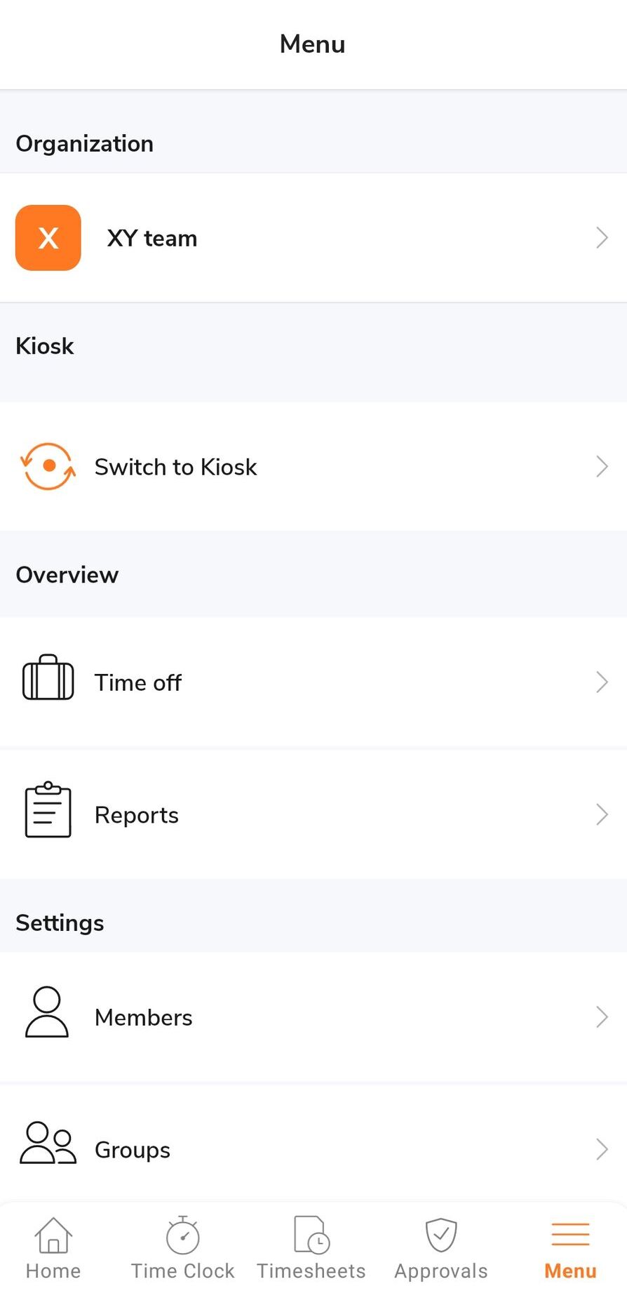 Find additional features in the menu