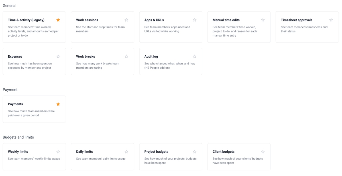 Hubstaff reports