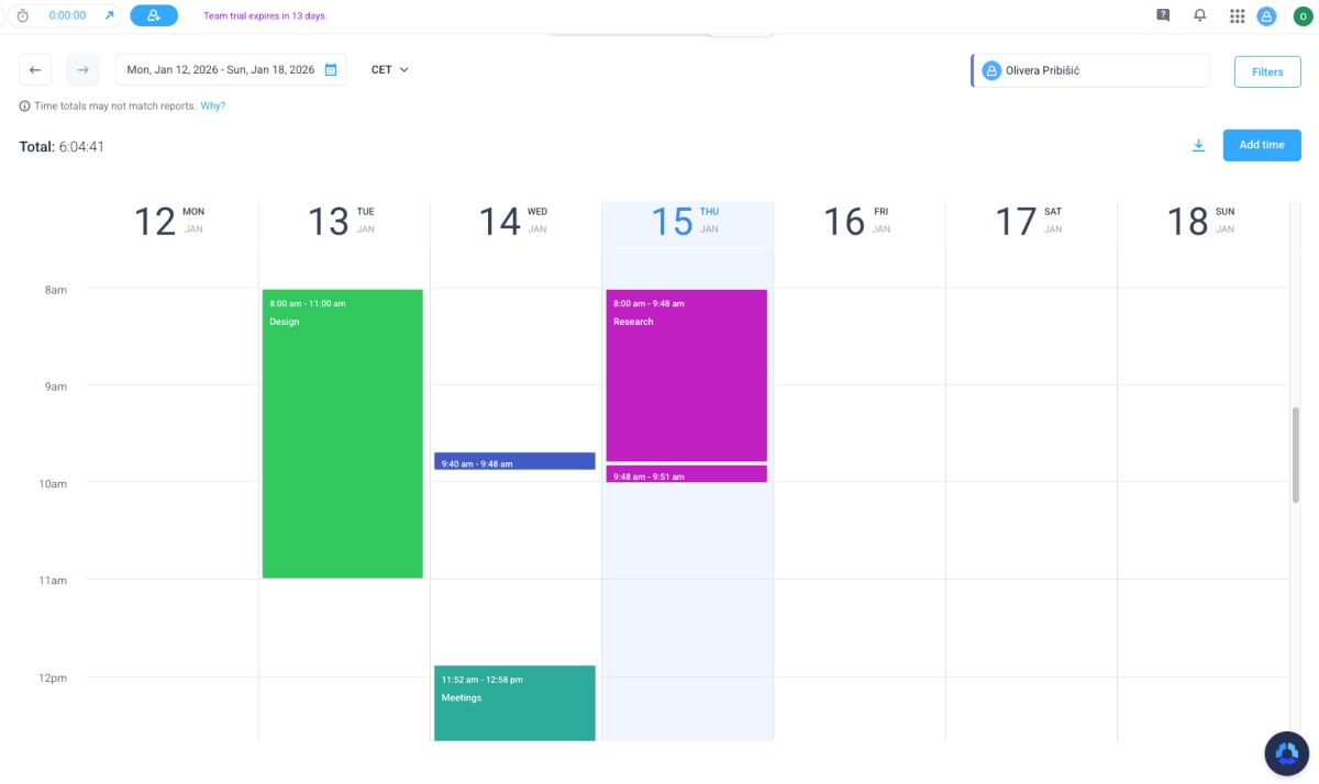 Hubstaff timesheets