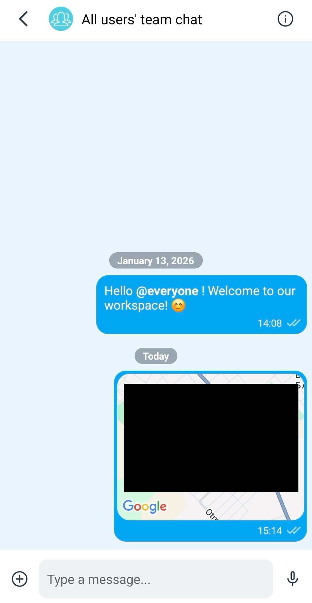 Location share in the Connecteam mobile app