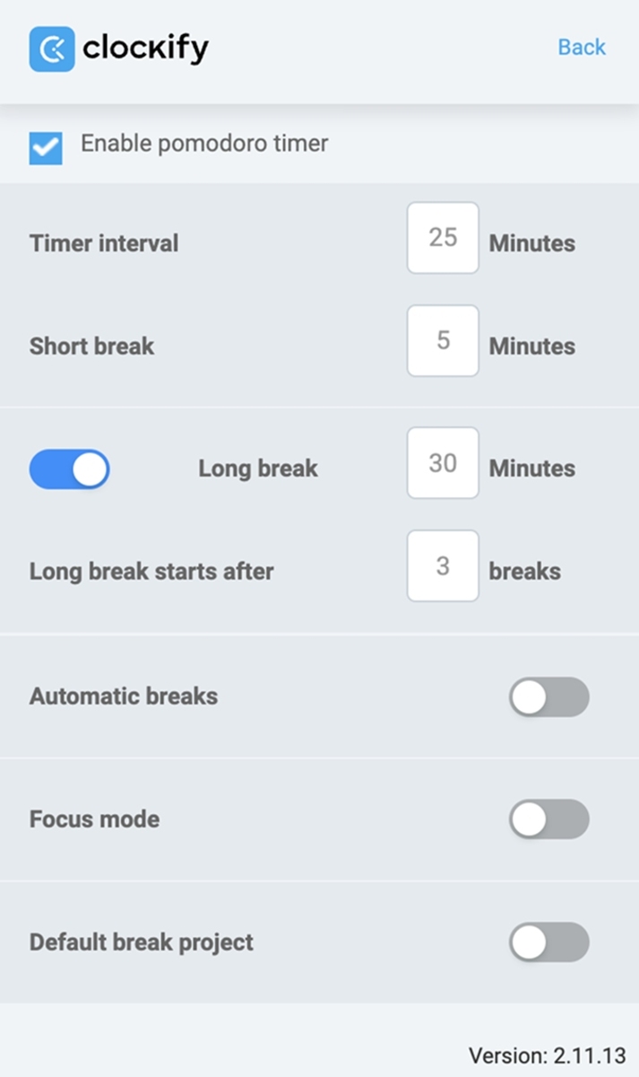 Use the Pomodoro timer to split work into manageable chunks