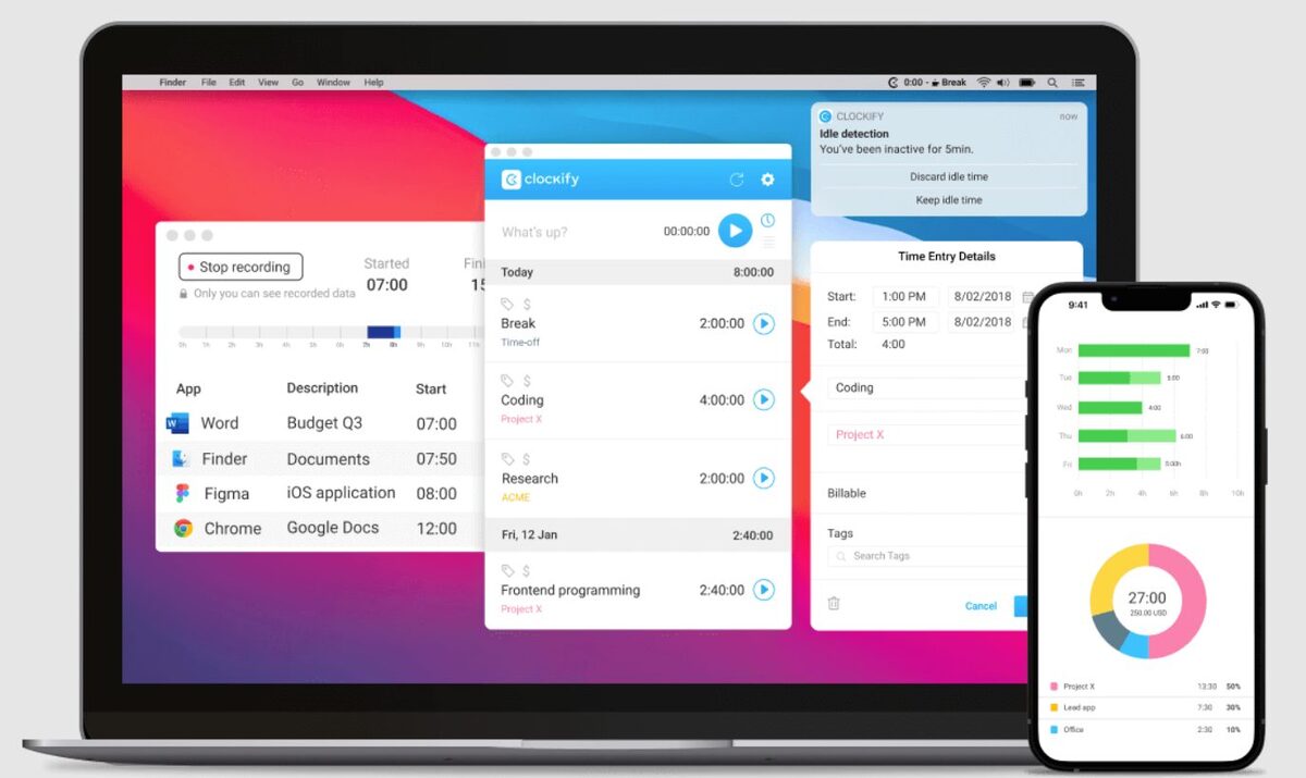 tracking time across apps in Clockify