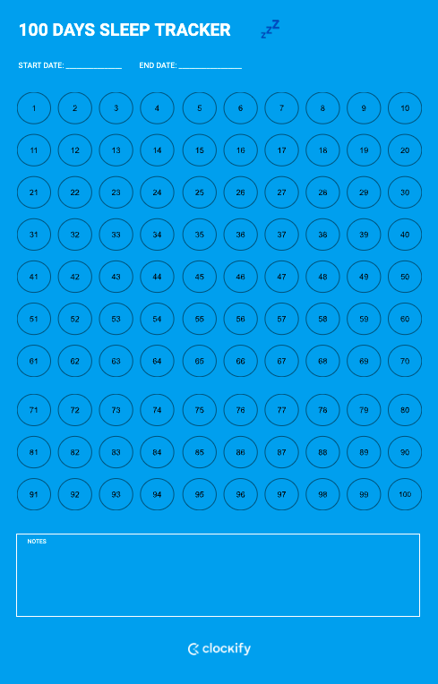 100 Days Sleep Tracker Screenshot