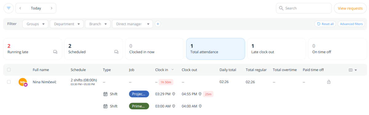 Attendance in Connecteam