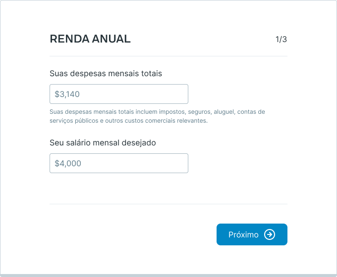 Calculando sua meta de renda anual