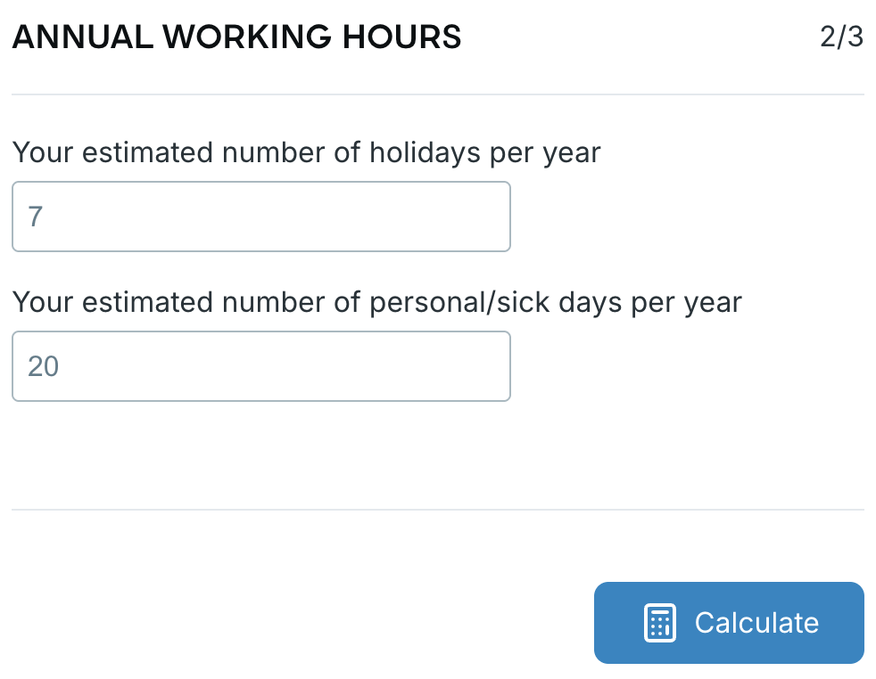 Calculating your annual working hours
