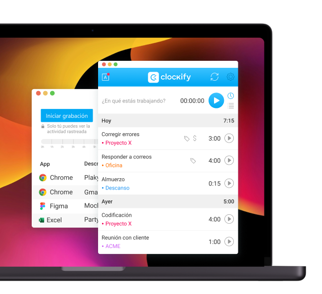 Aplicación de rastreo de tiempo de escritorio Clockify para Mac y Windows