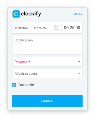 Extensión de rastreo de tiempo Clockify para Chrome