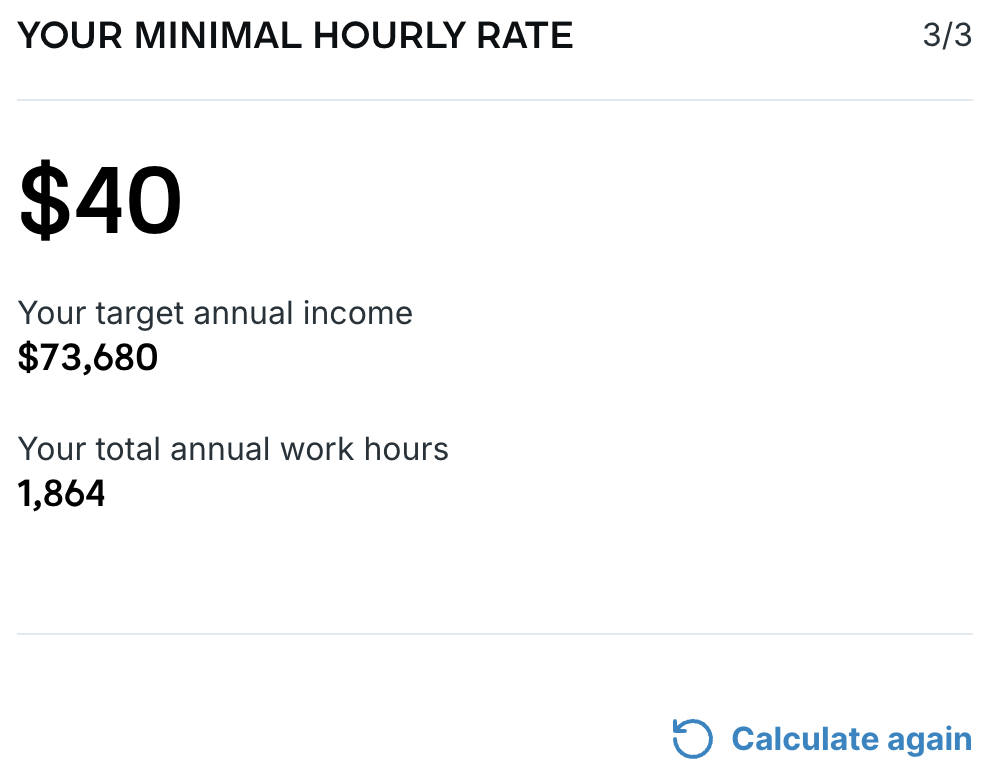 computed minimal hourly rate