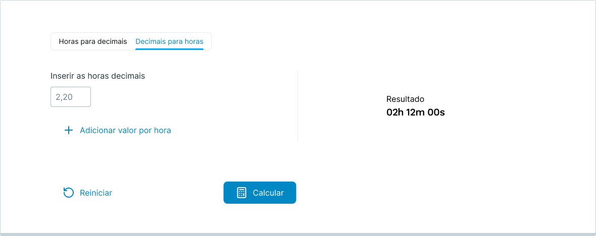 Convertendo decimais em horas e minutos