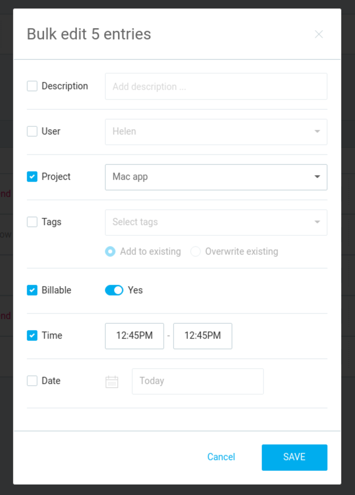 Correct multiple entries at once for efficiency