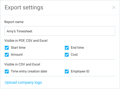 Customize export