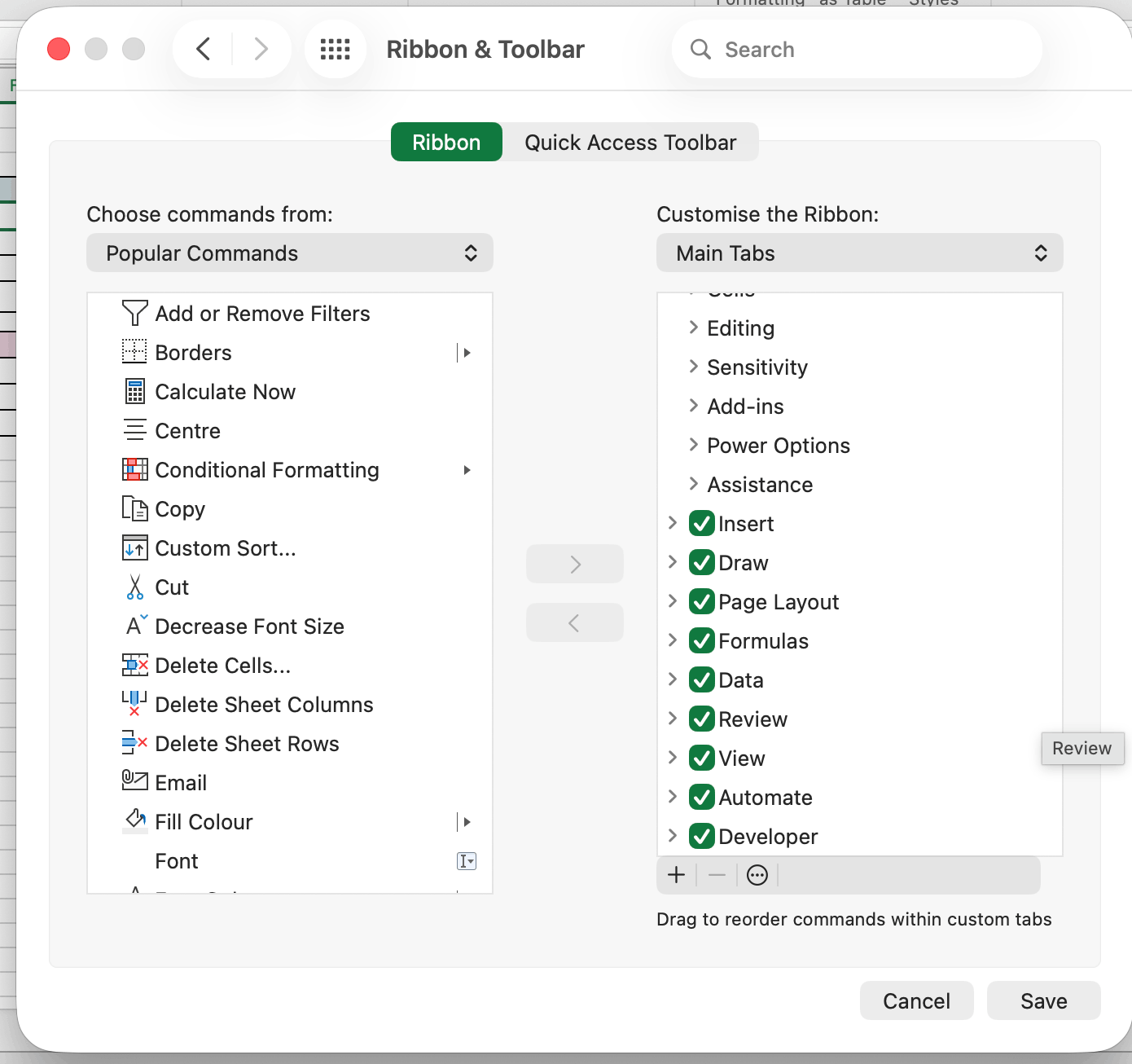 Developer Tab in Excel