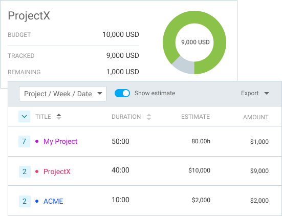 Project budget and estimate