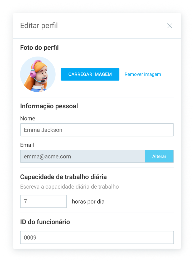 Como definir a capacidade máxima de um funcionário no Clockify