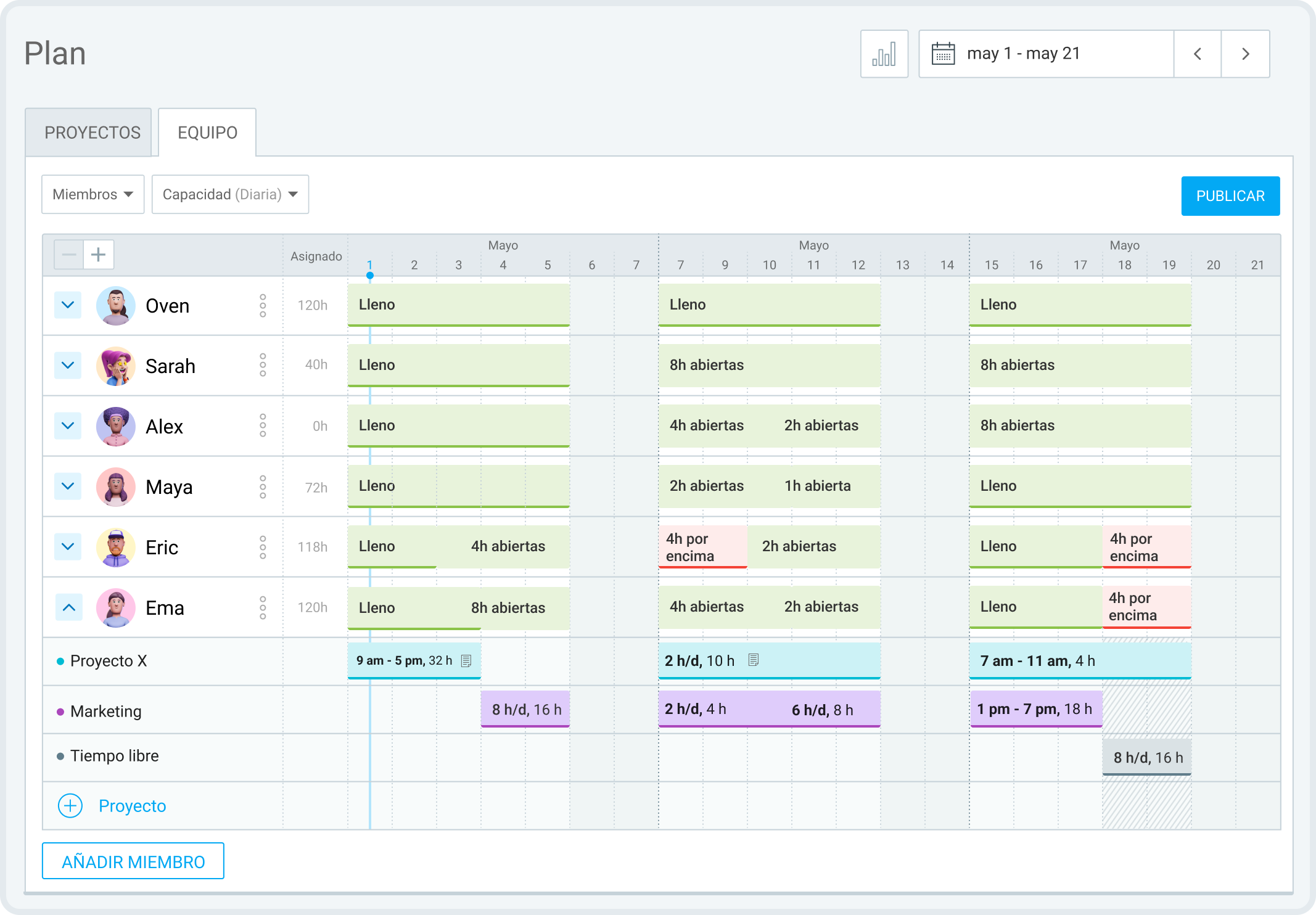 Planificación de tareas con Clockify