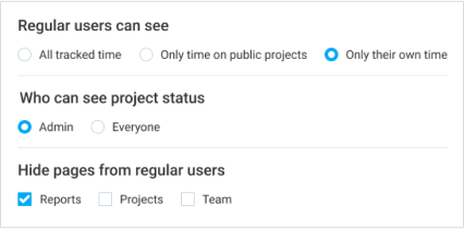 Viewing permissions in Clockify