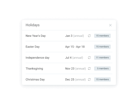 Holidays
