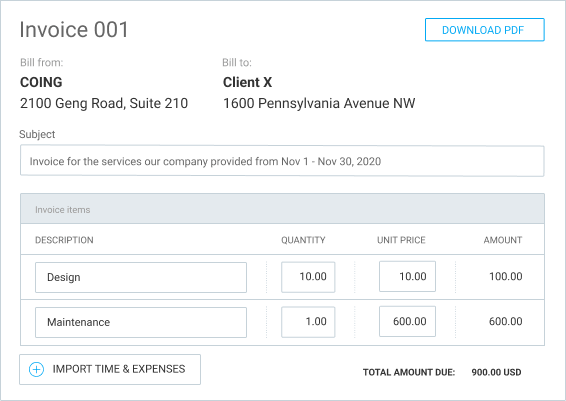 Invoicing