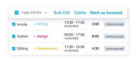 Manually mark as invoiced
