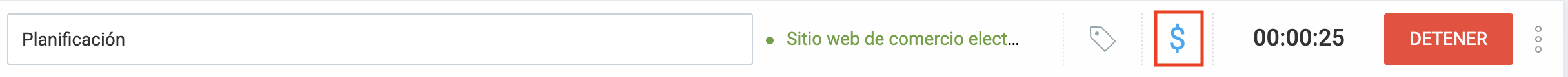 Marca una entrada de tiempo como facturable en Clockify