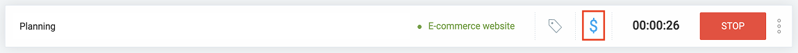 Marking a time entry as billable in Clockify