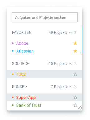 Projekte für die Zeiterfassung der Agentur einrichten