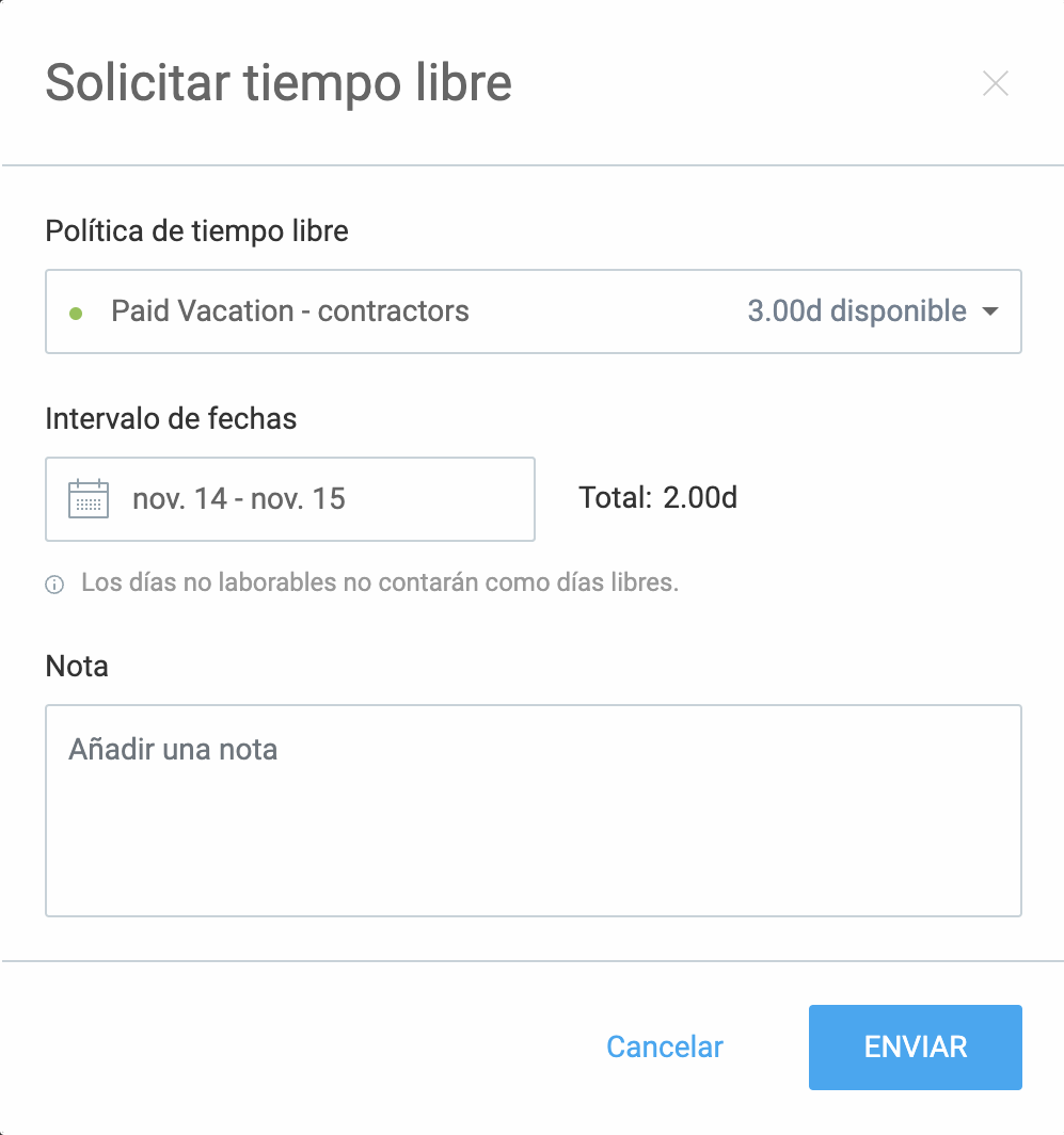 Clockify: Solicitar tiempo libre, captura de pantalla