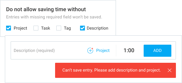 Required fields