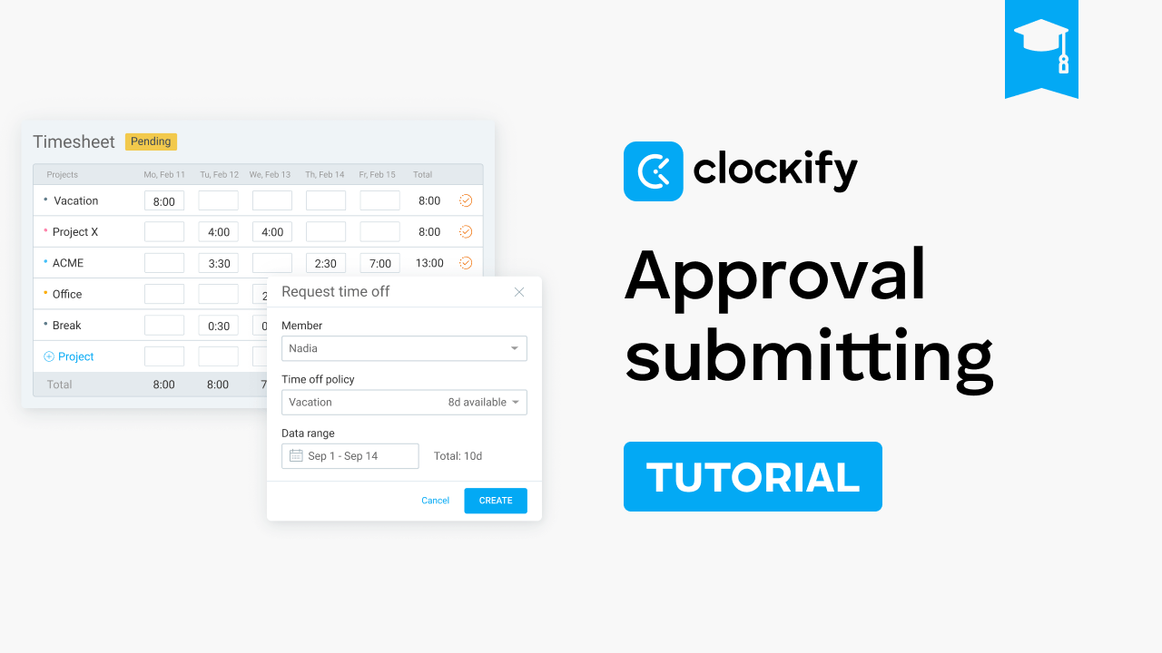 time tracking tutorial submitting for approval