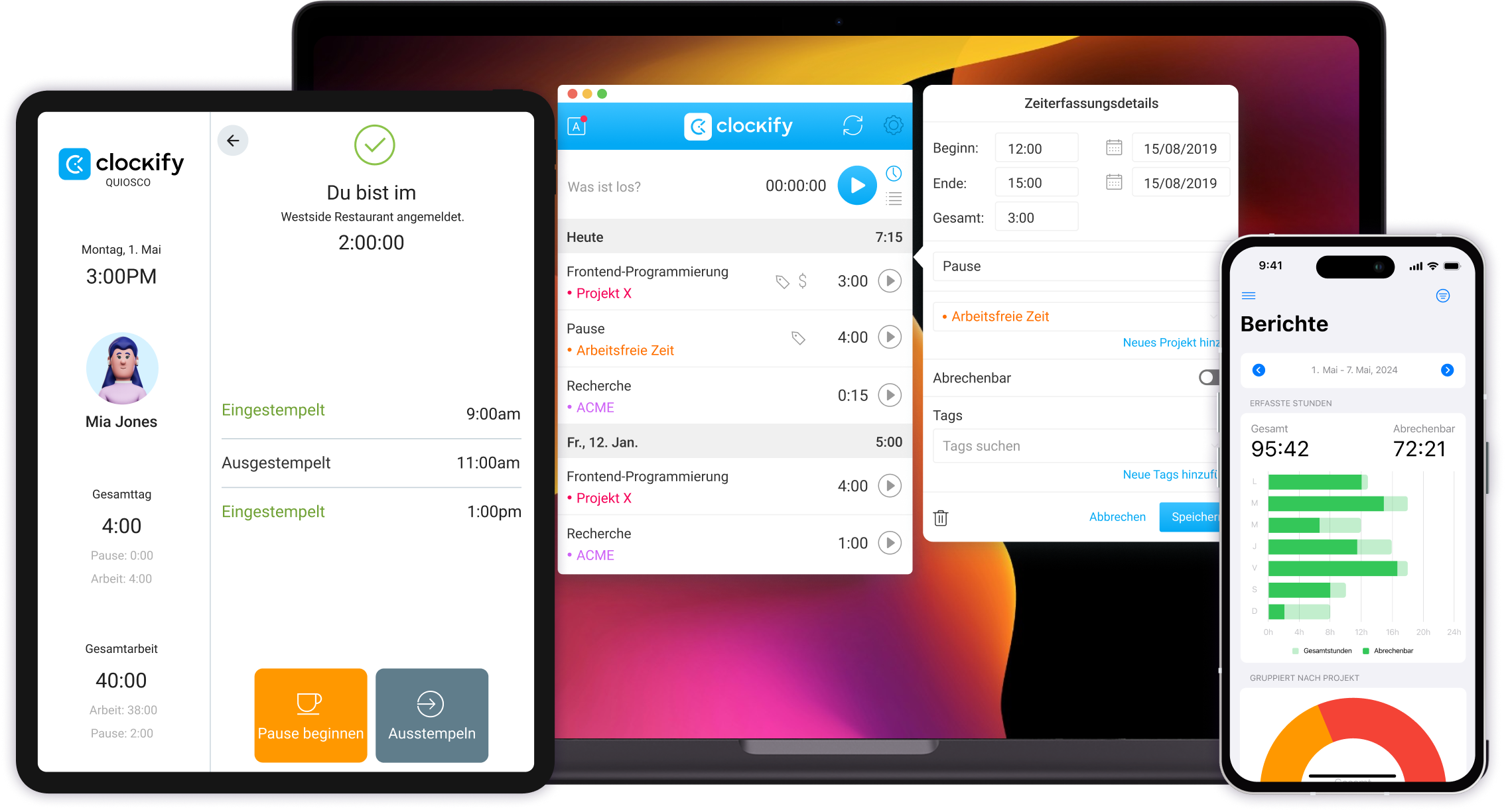 Zeiterfassung-App für Freiberufler Screenshot