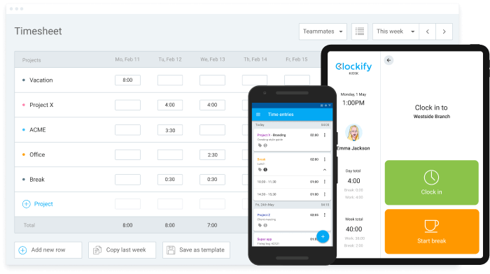 time tracking methods for Square payroll timesheet mobile kiosk