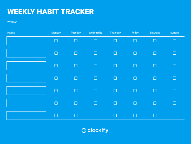 Weekly Habit Tracker Screenshot