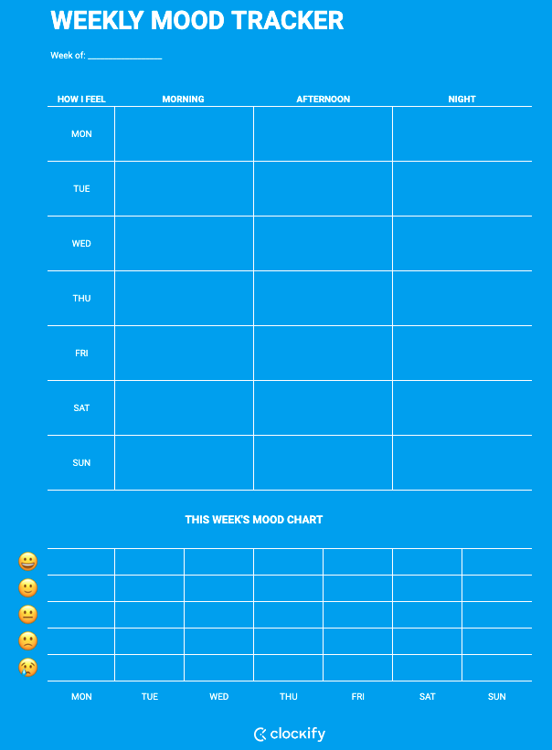 Weekly Mood Tracker Screenshot