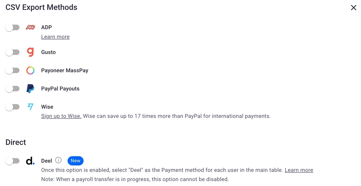 Choosing a payment method in Time Doctor
