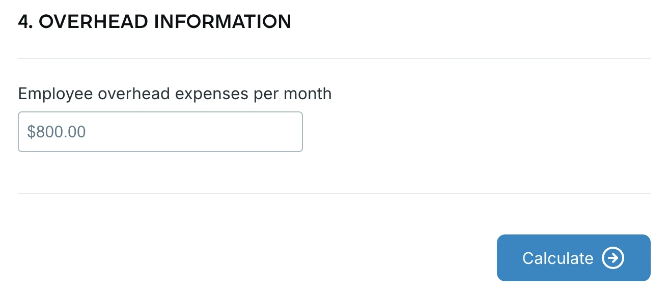 Providing employee overhead information