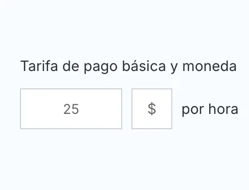 Establecer la tarifa por hora