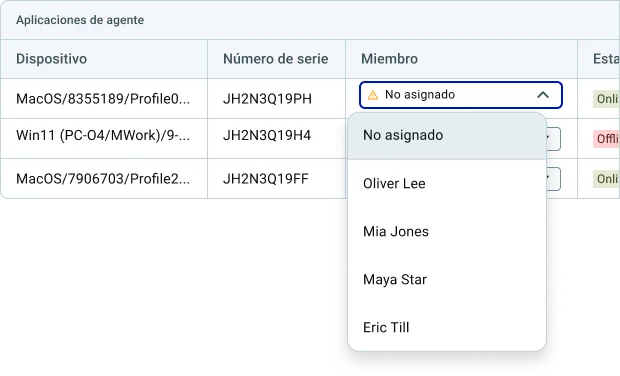 Asigna miembros