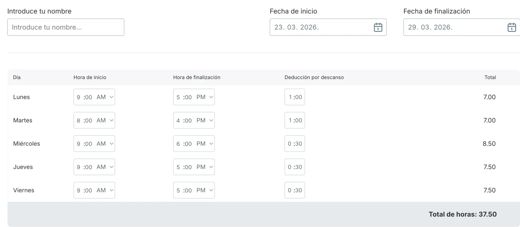 Pago total